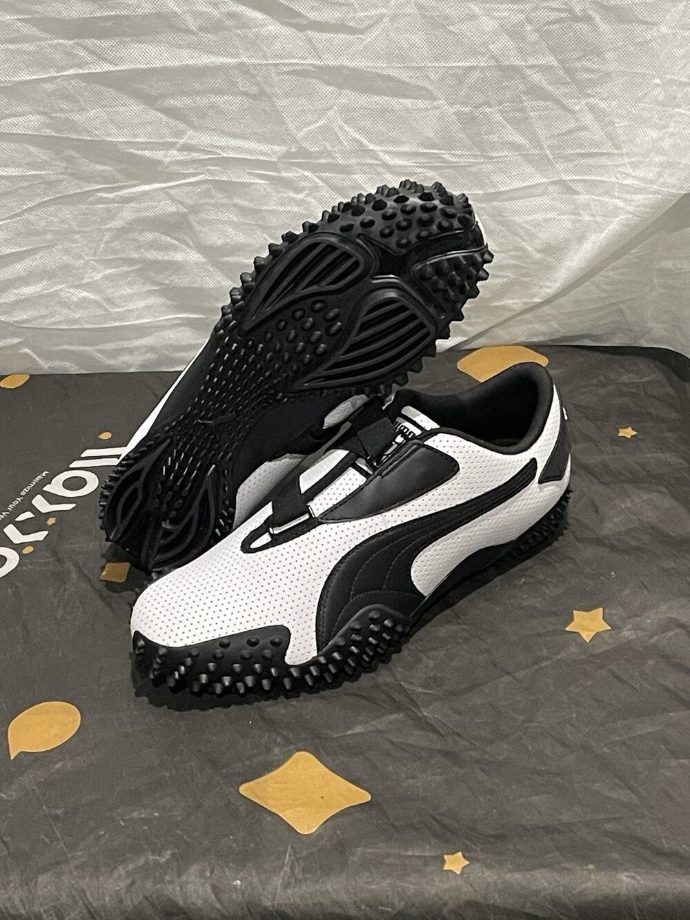 New Men’s 11 Puma Mostro Perforated Leather Pack White Black 397331-01